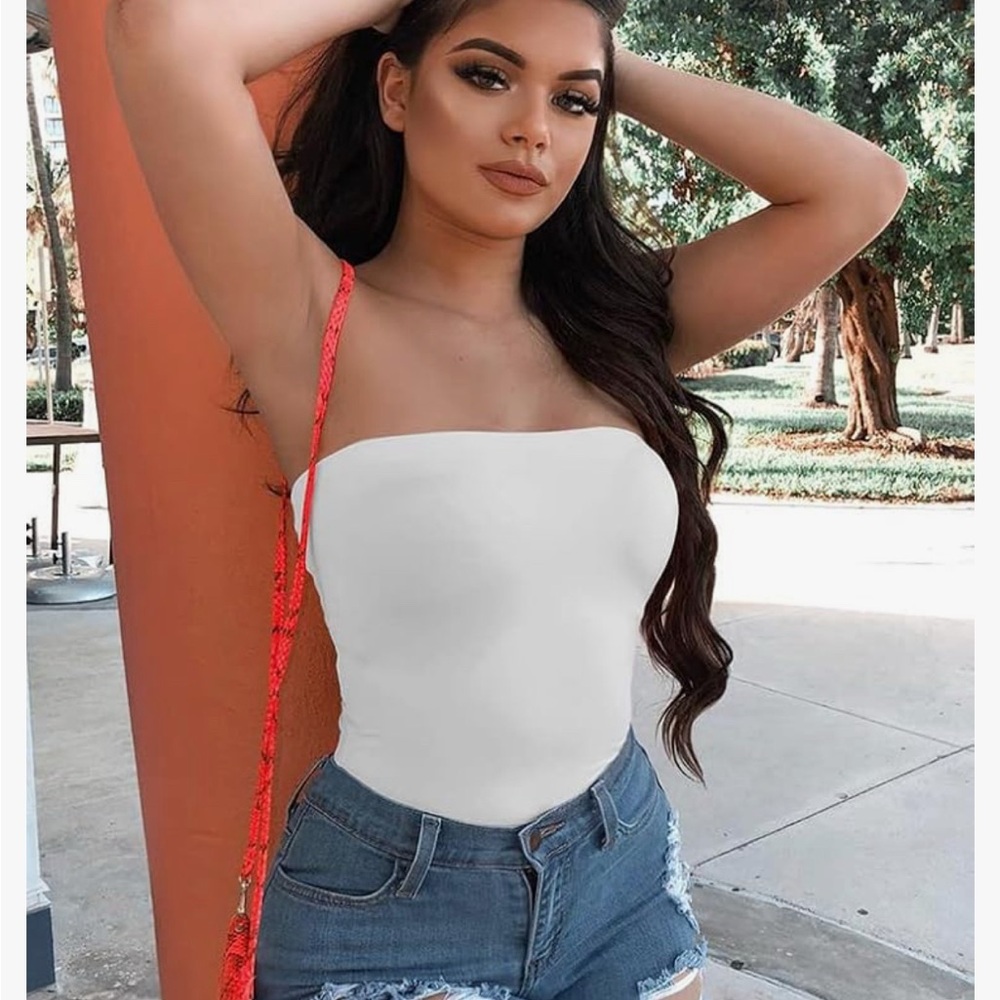 White Strapless Women's Bodysuit